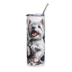 West Highland White Terrier in Flowers 20oz Tumbler - Front