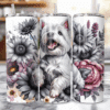 West Highland White Terrier in Flowers 20oz Tumbler - Lifestyle