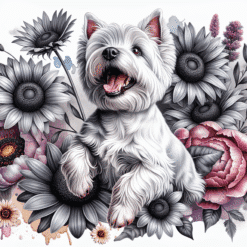 West Highland White Terrier in Flowers 20oz Tumbler - Render