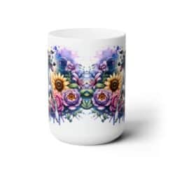 Whippet in Flowers 15oz Mug - Front