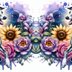 Whippet in Flowers 15oz Mug - Render