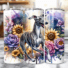 Whippet in Flowers 20oz Tumbler - Lifestyle