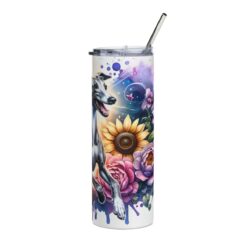 Whippet in Flowers 20oz Tumbler - Right