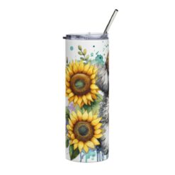 White Poodle in Flowers 20oz Tumbler - Left