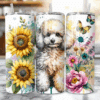 White Poodle in Flowers 20oz Tumbler - Lifestyle