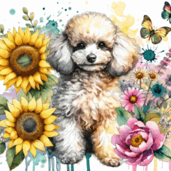 White Poodle in Flowers 20oz Tumbler - Render