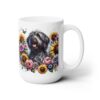 Wirehaired Pointing Griffon in Flowers 15oz Mug - Right