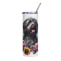 Wirehaired Pointing Griffon in Flowers 20oz Tumbler - Front
