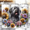 Wirehaired Pointing Griffon in Flowers 20oz Tumbler - Lifestyle