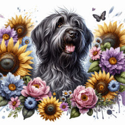 Wirehaired Pointing Griffon in Flowers 20oz Tumbler - Render