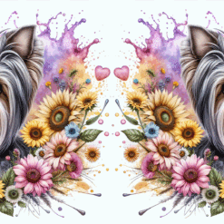 Yorkshire Terrier in Flowers 15oz Mug - Render