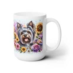 Yorkshire Terrier in Flowers 15oz Mug - Right