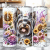 Yorkshire Terrier in Flowers 20oz Tumbler - Lifestyle