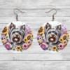 Yorkshire Terrier in Flowers Round Earrings - Lifestyle