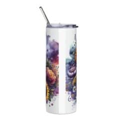 Airedale Terrier in Flowers 20oz Tumbler - Back