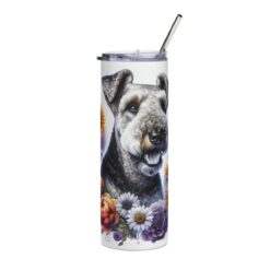 Airedale Terrier in Flowers 20oz Tumbler - Front