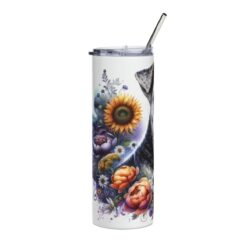 Airedale Terrier in Flowers 20oz Tumbler - Left