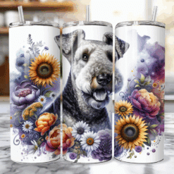 Airedale Terrier in Flowers 20oz Tumbler - Lifestyle