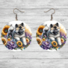 Akita in Flowers Round Earrings - Lifestyle