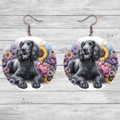 American Water Spaniel in Flowers Round Earrings - Lifestyle