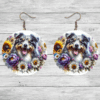 Australian Shepherd in Flowers Round Earrings - Lifestyle