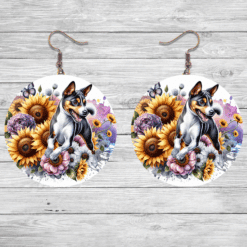 Basenji in Flowers Round Earrings - Lifestyle
