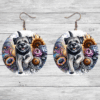 Border Terrier in Flowers Round Earrings - Lifestyle