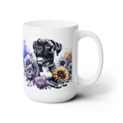 Boxer in Flowers 15oz Mug - Main