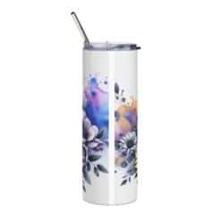 Boxer in Flowers 20oz Tumbler - Back