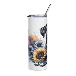 Boxer in Flowers 20oz Tumbler - Left