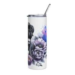 Boxer in Flowers 20oz Tumbler - Right