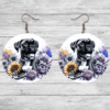 Boxer in Flowers Round Earrings - Lifestyle
