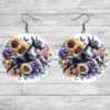 Bull Terrier in Flowers Round Earrings - Lifestyle