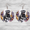 Bullmastiff in Flowers Round Earrings - Lifestyle