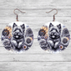 Cairn Terrier in Flowers Round Earrings - Lifestyle