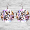 Cardigan Welsh Corgi in Flowers Round Earrings - Lifestyle