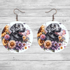 Chesapeake Bay Retriever in Flowers Round Earrings - Lifestyle