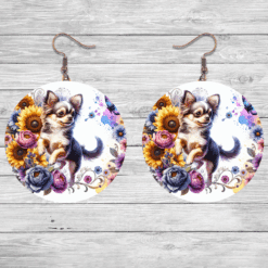 Chihuahua in Flowers Round Earrings - Lifestyle