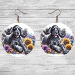 Cocker Spaniel in Flowers Round Earrings - Lifestyle