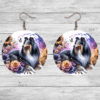 Collie in Flowers Round Earrings - Lifestyle