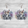 Corgi in Flowers Round Earrings - Lifestyle
