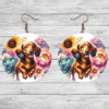 Dachshund in Flowers Round Earrings - Lifestyle