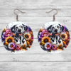 Dalmatian in Flowers Round Earrings - Lifestyle