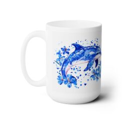 Dolphin Blue Floral 15oz Mug - Left