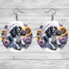 English Springer Spaniel in Flowers Round Earrings - Lifestyle