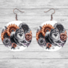 Finnish Spitz in Flowers Round Earrings - Lifestyle