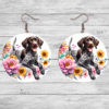 German Shorthaired Pointer in Flowers Round Earrings - Lifestyle