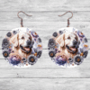 Golden Retriever in Flowers Round Earrings - Lifestyle