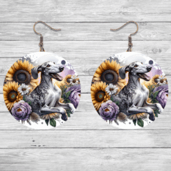 Ibizan Hound in Flowers Round Earrings - Lifestyle