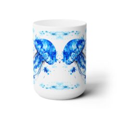 Jellyfish Blue Floral 15oz Mug - Front